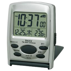 リズム時計 ジャストウェーブR107DN 電波置時計 シルバーメタリック色 8RZ107DN19-イメージ1