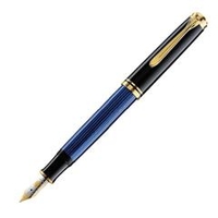 ペリカン 万年筆 ブルー縞　太字 スーベレーン M600B