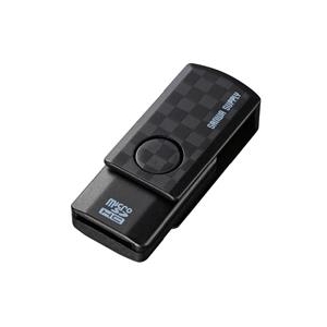 サンワサプライ microSDカードリーダー ブラック ADR-MCU2SWBK-イメージ1