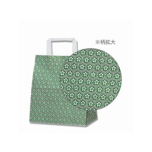 シモジマ 紙袋 H25チャームバッグ S2 平手 梅小紋 緑 50枚 FCN4251-003263501-イメージ3
