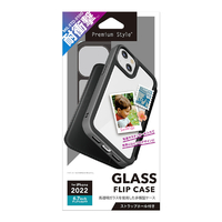 PGA iPhone 14 Plus用ガラスフリップケース ブラック PG-22RGF01BK