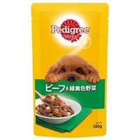マースジャパンリミテッド ペディグリー　成犬用　ビーフ＆緑黄色野菜　130g P101PEDﾊﾟｳﾁBﾔｻｲ130G