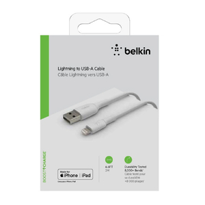 BELKIN USB-A to ライトニングケーブル(2m) BOOST UP CHARGE ホワイト CAA001BT2MWH-イメージ2