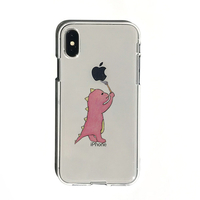 Dparks iPhone XS Max用ソフトクリアケース お絵かきザウルス ピンク DS14872I65
