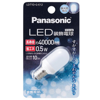 パナソニック LED電球 E12口金 全光束10lm(0．5W装飾電球 T形タイプ) 昼光色相当 LDT1DGE12