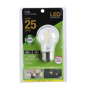 オーム電機 LED電球 E26口金 全光束289lm(1．9W特殊電球サイズ) 昼白色相当 LDA2N C6/LBG5-イメージ1