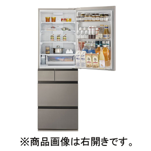 パナソニック 【左開き】457L 5ドア冷蔵庫 ヘアラインシャンパン NR-E46HV1L-N-イメージ2