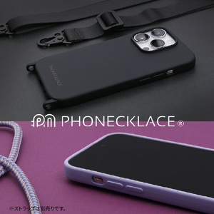 PHONECKLACE iPhone 14 Plus用ストラップホール付きシリコンケース ブラック PN23902I14MBK-イメージ12