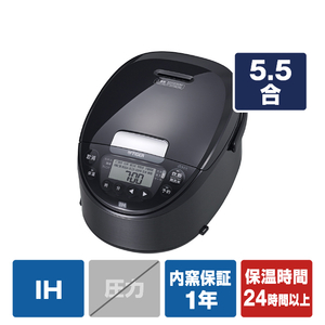 タイガー IH炊飯ジャー(5．5合炊き) e angle select ブラック JPW-10E3K-イメージ1