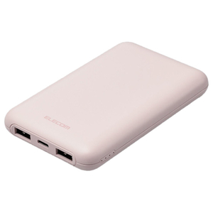 エレコム 薄型コンパクトモバイルバッテリー(10000mAh/20W/C×1+A×2) ピンク DE-C44-10000PN-イメージ1