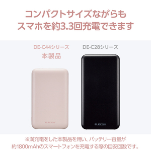 エレコム 薄型コンパクトモバイルバッテリー(10000mAh/20W/C×1+A×2) ピンク DE-C44-10000PN-イメージ3