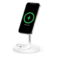 BELKIN MagSafe急速充電対応 2in1 ワイヤレス充電器 BOOST UP CHARGE Pro ホワイト WIZ010DQWH