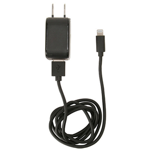 クオリティトラストジャパン USB-A×2ポート スリムACアダプタ 計2．4A MFIライトニングケーブル付属(1m) ブラック QL-0201BK-イメージ1