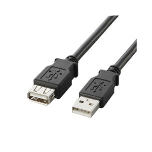 エレコム USB2．0延長ケーブル(A-A延長タイプ) ブラック1m U2C-E10BK-イメージ1