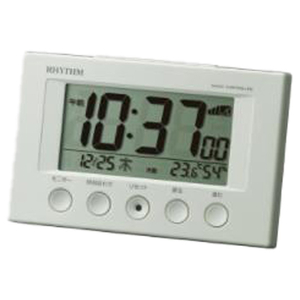 リズム時計 フィットウェーブスマート 電波デジタル時計 ライトグレー 8RZ166SR03-イメージ1