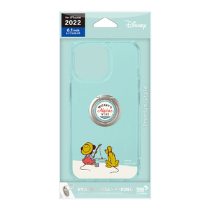 PGA iPhone 14 Pro用リング付 抗菌ハイブリッドケース Disney ミッキーマウス PG-DPT22Q06MKY-イメージ1