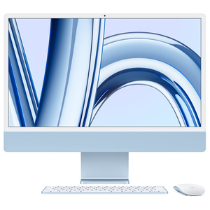 Apple 24インチiMac Retina 4．5Kディスプレイモデル： 8コアCPUと8コアGPUを搭載したApple M3チップ, 256GB SSD ブルー MQRC3J/A-イメージ1