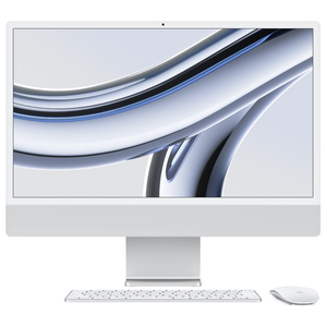Apple 24インチiMac Retina 4．5Kディスプレイモデル： 8コアCPUと10コアGPUを搭載したApple M3チップ, 256GB SSD シルバー MQRJ3J/A-イメージ1