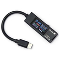 ルートアール 双方向・メタル筐体・多機能表示 USB Type-C電圧・電流チェッカー(ケーブル付きモデル) ブラック RT-TC5VABK