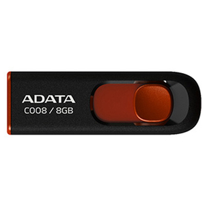ＡＤＡＴＡ スライド式USB 2.0 8GB レッド AC008-8G-RKD-イメージ1