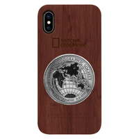 National Geographic iPhone XS/X用ケース Metal-Deco Wood Case ローズウッド NG12961IX