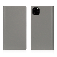 SLG Design iPhone 11 Pro Max用ケース Calf Skin Leather Diary グレー SD17963I65R