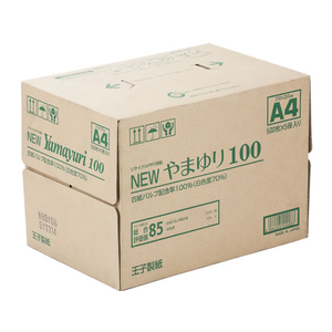 王子製紙 リサイクルコピー用紙Newやまゆり100 A4 500枚×5冊 1箱(5冊) F867961-イメージ1
