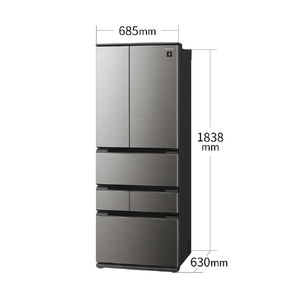 シャープ 505L 6ドア冷蔵庫 プラズマクラスター冷蔵庫 ラスティックダークメタル SJMF51MH-イメージ2
