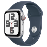 Apple Apple Watch SE(GPS + Cellularモデル)- 40mm シルバーアルミニウムケースとストームブルースポーツバンド - S/M MRGJ3J/A