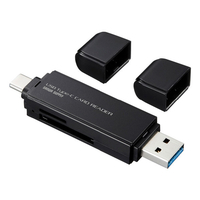サンワサプライ USB Type-Cコンパクトカードリーダー ブラック ADR-3TCMS6BK