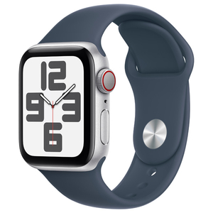 Apple Apple Watch SE(GPS + Cellularモデル)- 40mm シルバーアルミニウムケースとストームブルースポーツバンド - M/L MRGM3J/A-イメージ1