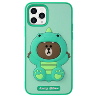 LINE FRIENDS iPhone 11 Pro用ケース LINE FRIENDS SILICON ダイノブラウン KCE-CSB001