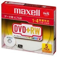 マクセル 1-4倍速対応 DVD+RW 4．7GB 5枚入 データ用 D+RW47PWBS5SA