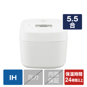 アイリスオーヤマ IH炊飯ジャー(5．5合炊き) e angle select ホワイト SHK-ED50E3-W-イメージ1
