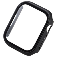 エレコム Apple Watch Series 7(45mm)用フルカバーケース プレミアムガラス セラミックコート/硬度10H/指紋防止/飛散防止設計/高透明 ブラック AW-21AFCGCBK