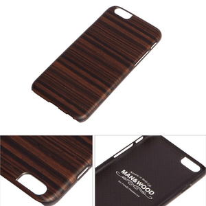 Man & Wood iPhone 6s Plus/6 Plus用天然木ケース Ebony ブラックフレーム I4996I6P-イメージ5