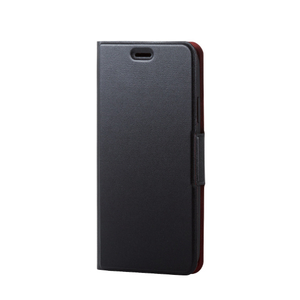 エレコム iPhone XR用薄型/磁石付ソフトレザーカバー ブラック PM-A18CPLFUBK-イメージ2