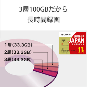 SONY 録画用100GB 3層 2倍速 BD-RE XL書換え型 ブルーレイディスク 11枚入り 11BNE3VZPS2-イメージ8